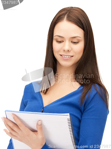 Image of woman with notepad