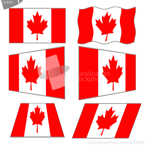 Image of Six Canadian Flags
