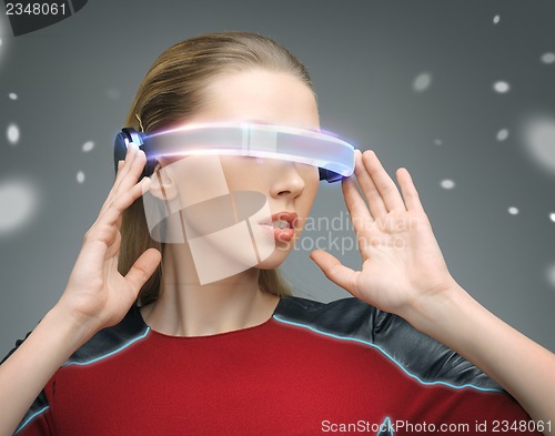 Image of woman with futuristic glasses