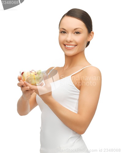 Image of woman with fruit coctail