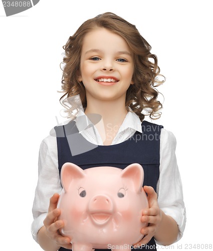 Image of girl with piggy bank
