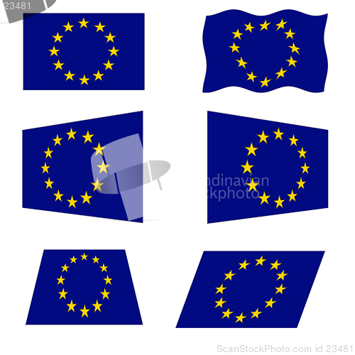 Image of Six European Union Flags