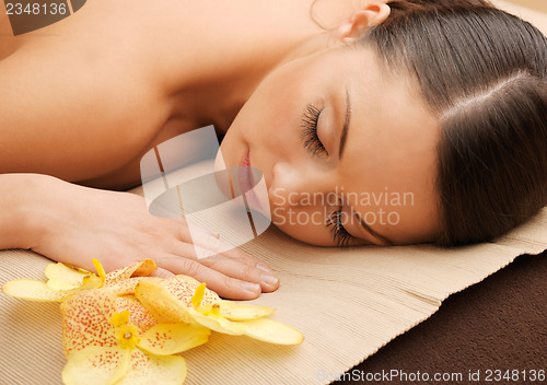 Image of beautiful woman in spa salon