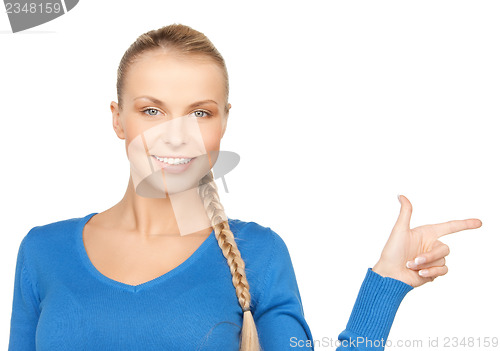 Image of businesswoman pointing her finger