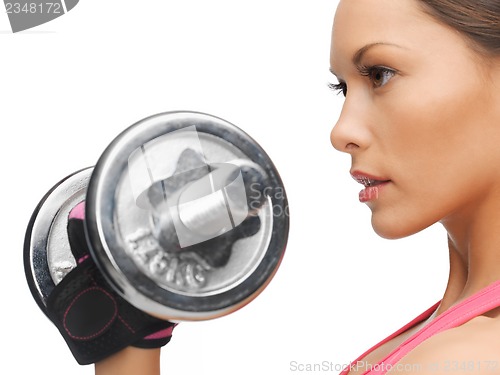 Image of woman with dumbbells