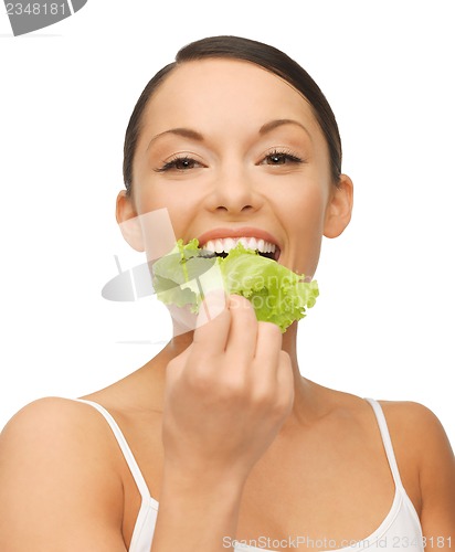Image of woman with lettuce