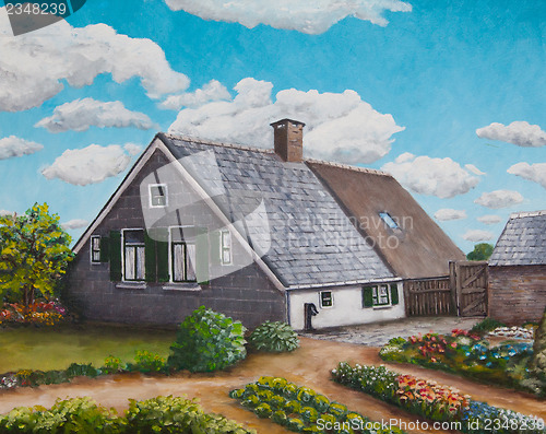 Image of Painting of an old dutch farm