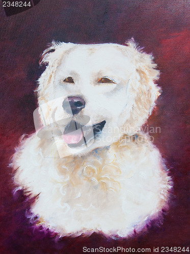 Image of Painting of a white dog