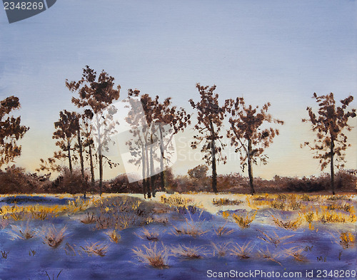 Image of Painting of brown trees
