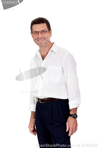 Image of successful selfconfident smiling adult businessman isolated