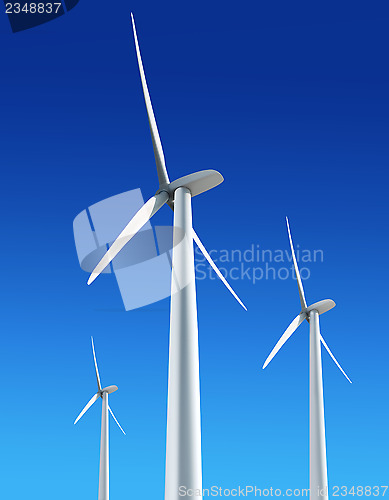 Image of white wind turbines