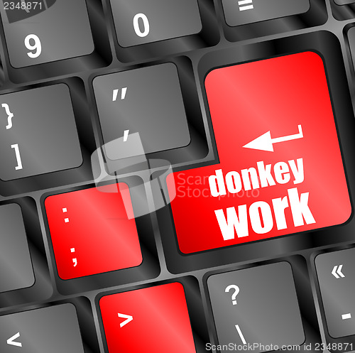 Image of donkey work button on computer keyboard key