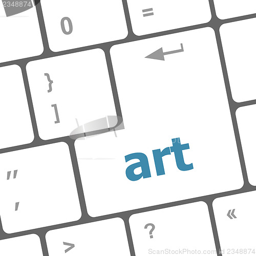 Image of art button on computer keyboard key