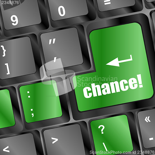 Image of chance button on computer keyboard key