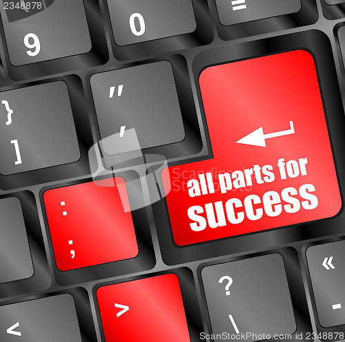 Image of all parts for success button on computer keyboard key