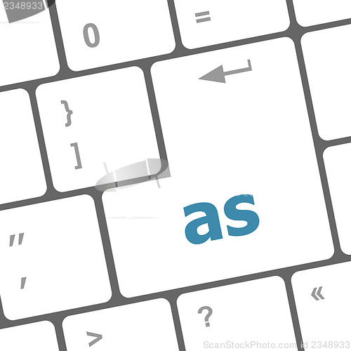 Image of as button on computer keyboard key