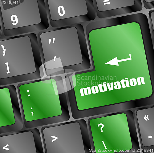 Image of motivation button on computer keyboard key