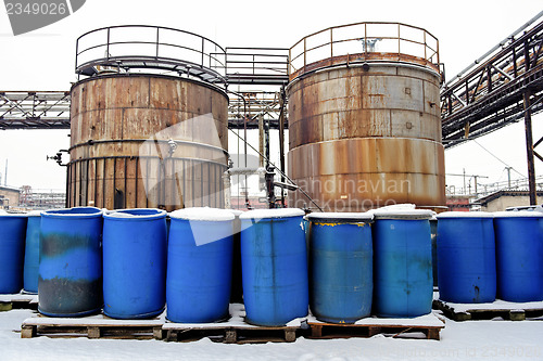 Image of Chemical waste dump with a lot of barrels