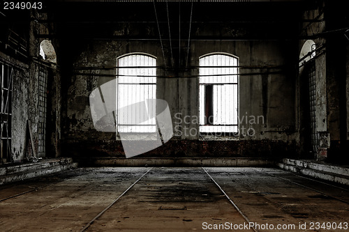 Image of Industrial interior with bright light