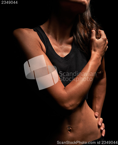 Image of Muscular fitness instructor in a studio