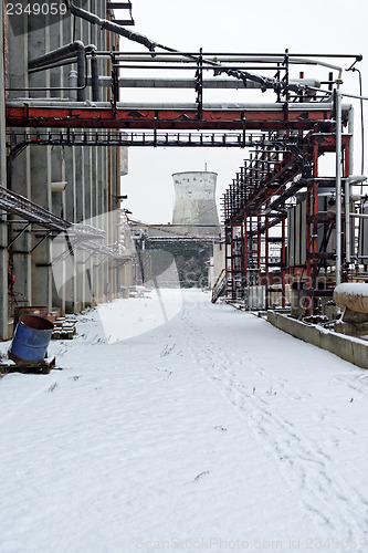 Image of Landscape with industrial architecture
