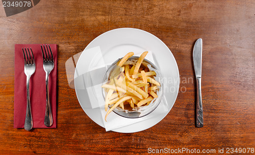 Image of Delicious french fries closeup