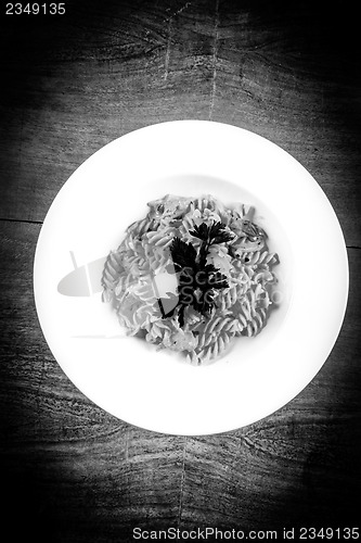 Image of Delicious pasta on white plate