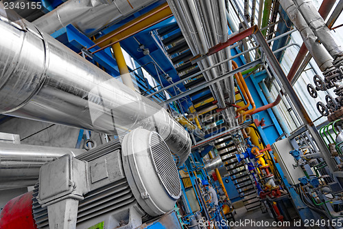 Image of Industrial pipes in a thermal power plant