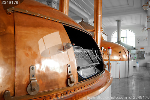 Image of Beer factory with large storage tanks