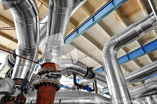 Image of Industrial pipes in a thermal power plant