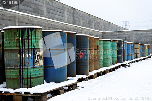 Image of Chemical waste dump with a lot of barrels