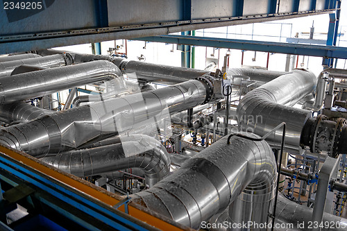 Image of Industrial pipes in a thermal power plant