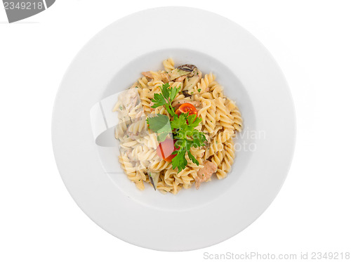 Image of Delicious pasta on white plate