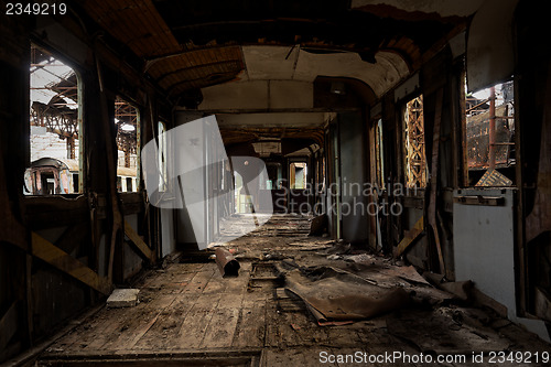 Image of Messy vehicle interior with lights