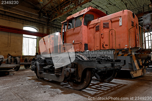 Image of Freight train in garage