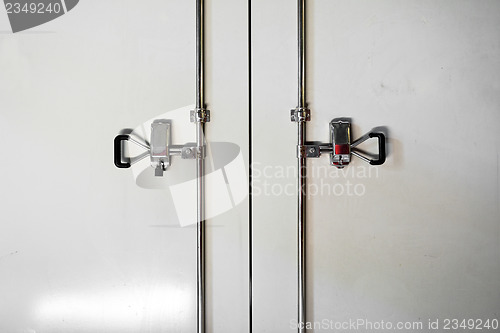 Image of Steel locker closeup photo