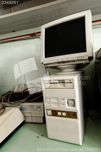 Image of Old vintage computer in laboratory