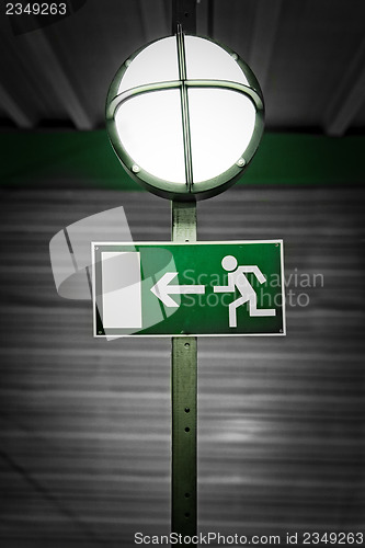 Image of Exit sign with lamp