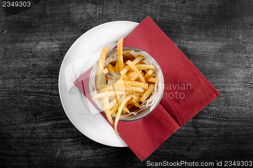 Image of Delicious french fries closeup