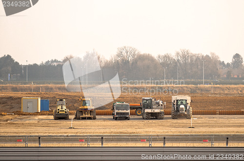 Image of Construction machines at construction site
