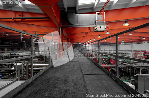 Image of Industrial interior with metal corridor