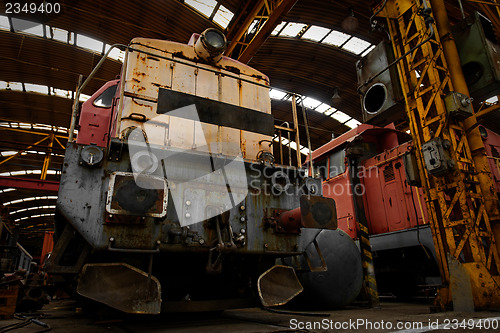 Image of Freight train in garage