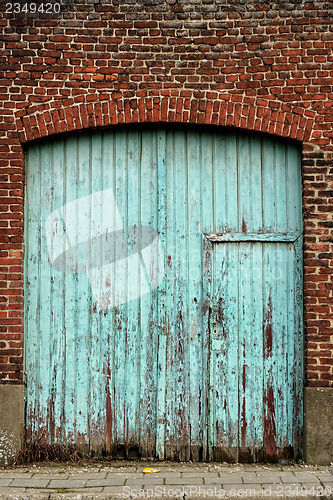 Image of Industrial door in blue colors