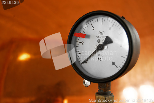 Image of Old industrial gauge closeup photo