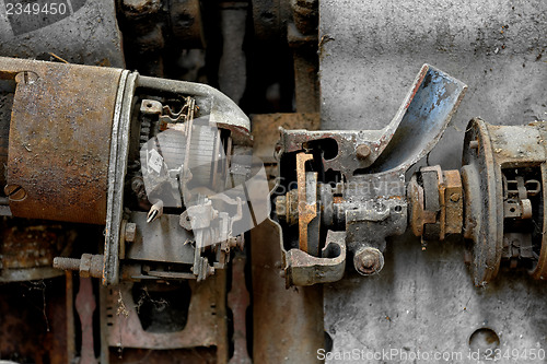 Image of Damaged engine in a workshop