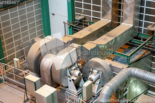Image of Large industrial interior with power generator