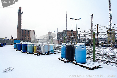 Image of Chemical waste dump with a lot of barrels