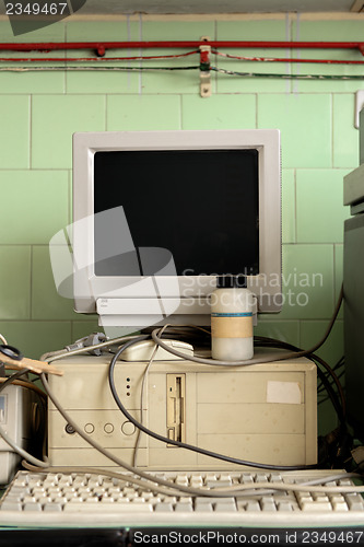 Image of Old vintage computer in laboratory