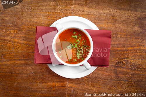 Image of Delicious soup in white dish