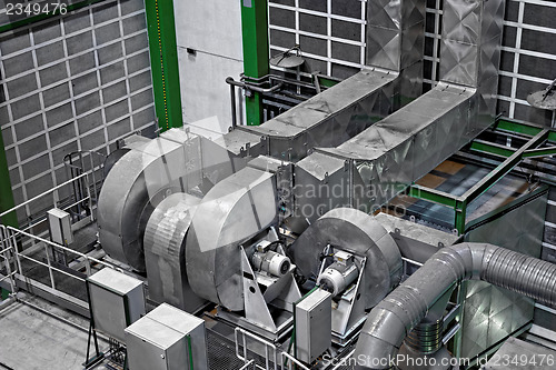 Image of Large industrial interior with power generator